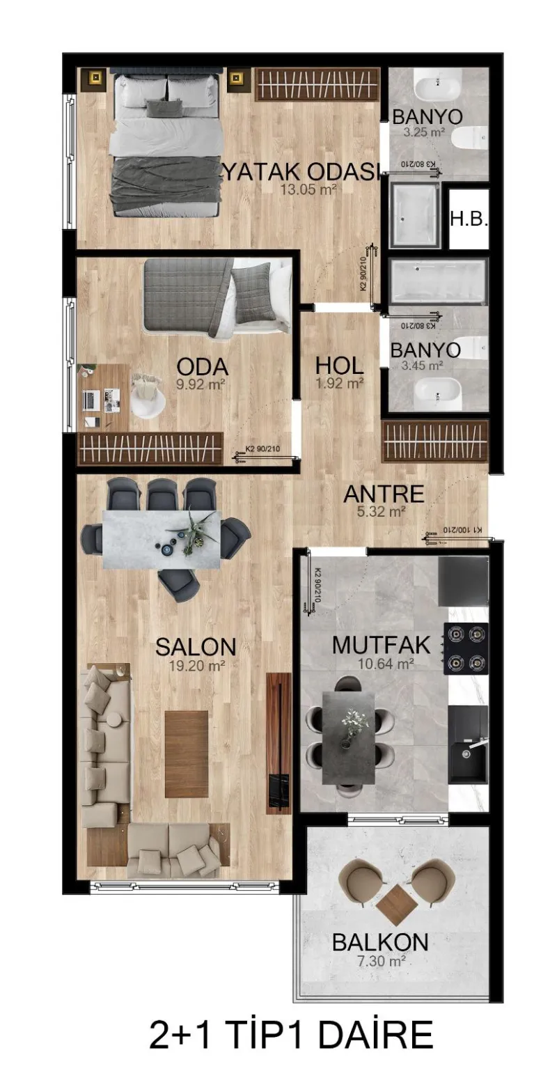 2+1 Daire - Craft Bulvar