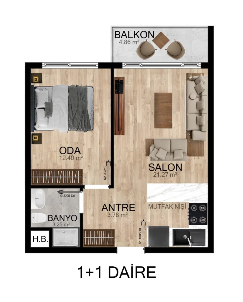 1+1 Daire - Craft Bulvar